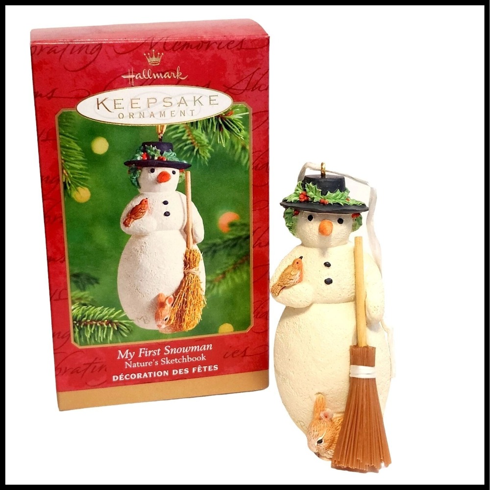 Hallmark My First Snowman‎ Keepsake Ornament Natures Sketchbook 2001